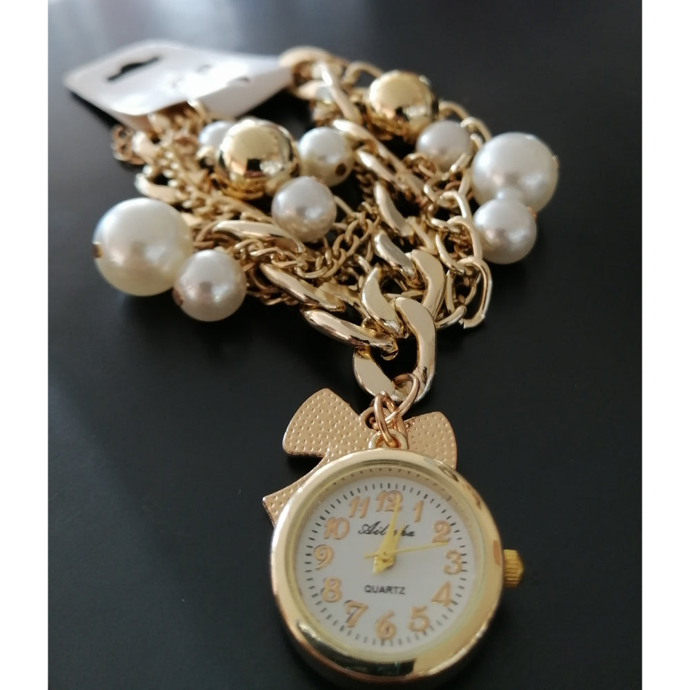 Pearls Bracelet Wrist Watch