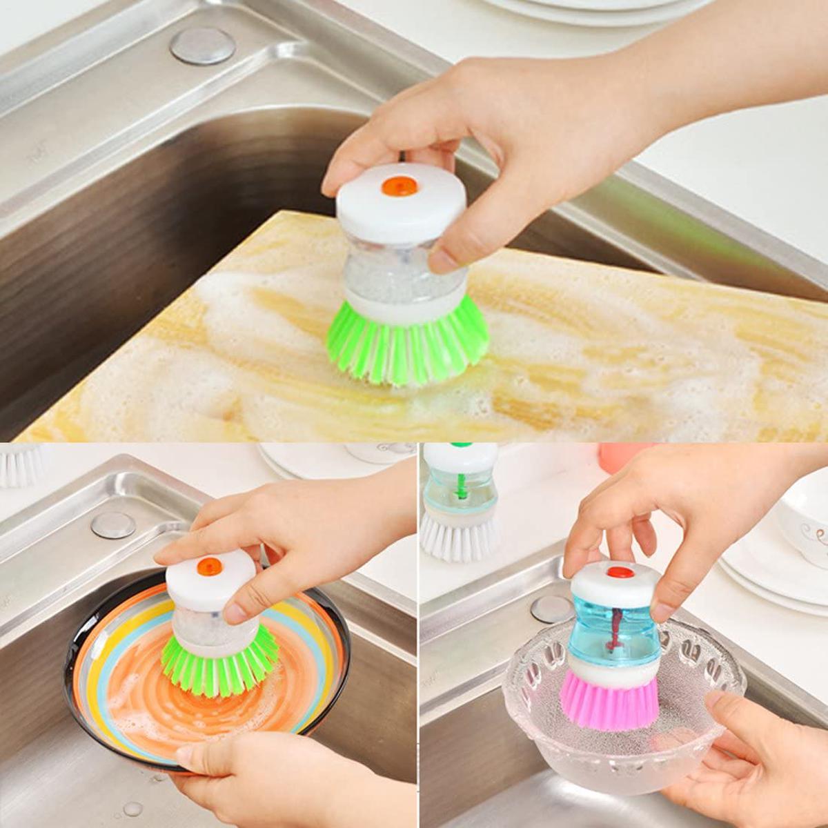 Self-Dispensing Dish Cleaning Brushes – Pack of 2