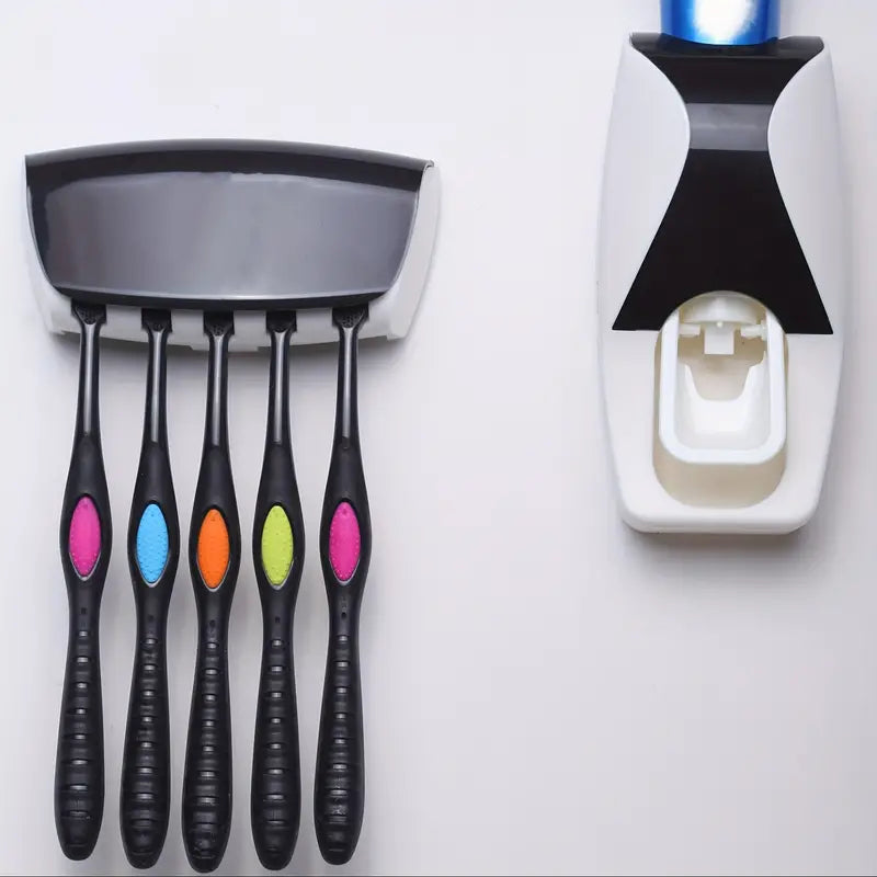 Automatic Toothpaste Dispenser with 5-Toothbrush Holder
