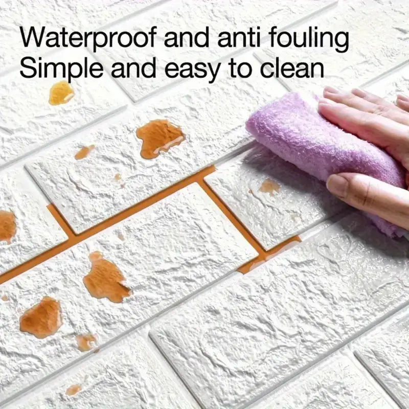 3D Self-Adhesive White Brick Foam Wall Panels