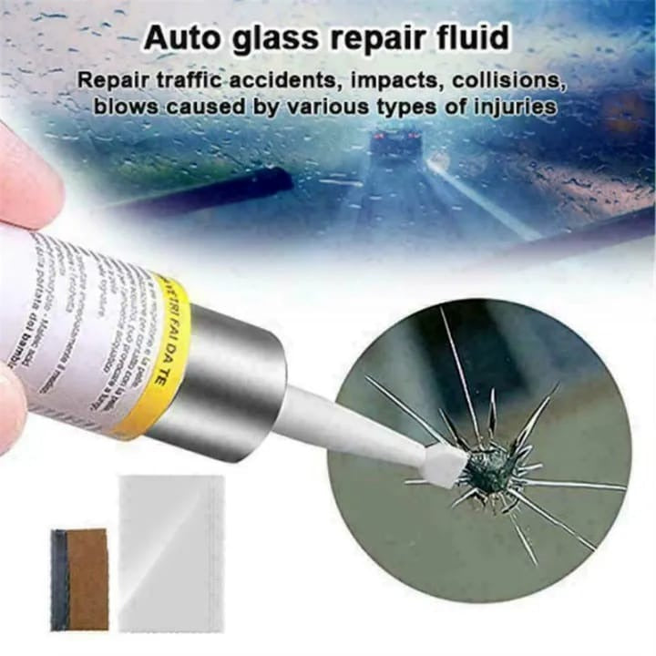 Windshield Crack Repair Toolkit | Car Windshield Glass Repair Kit for Small Chips and Cracks Random Color