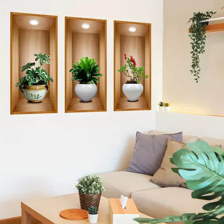 3D Green Plant Wall Stickers