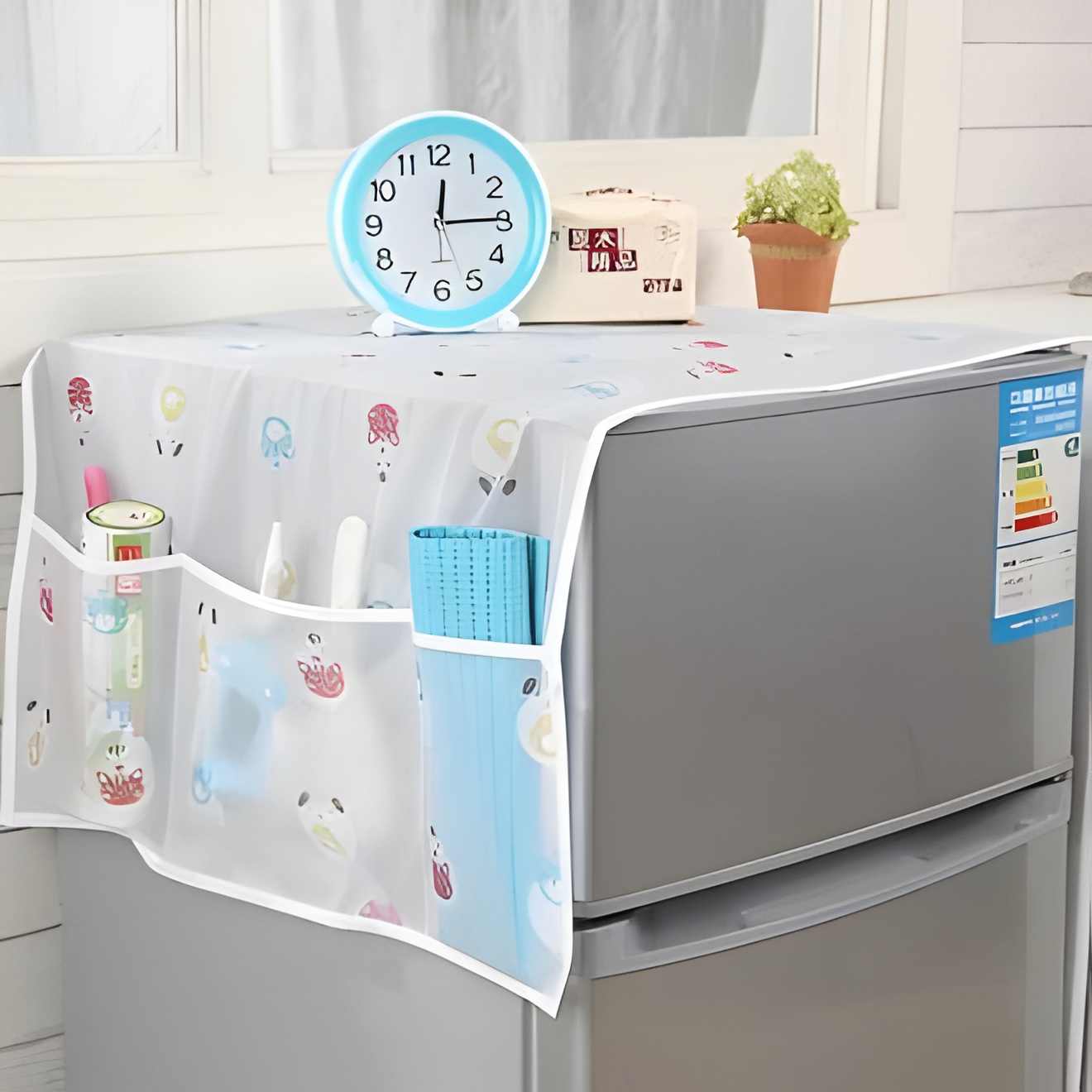 Fridge Cover Organizer with Side Pockets