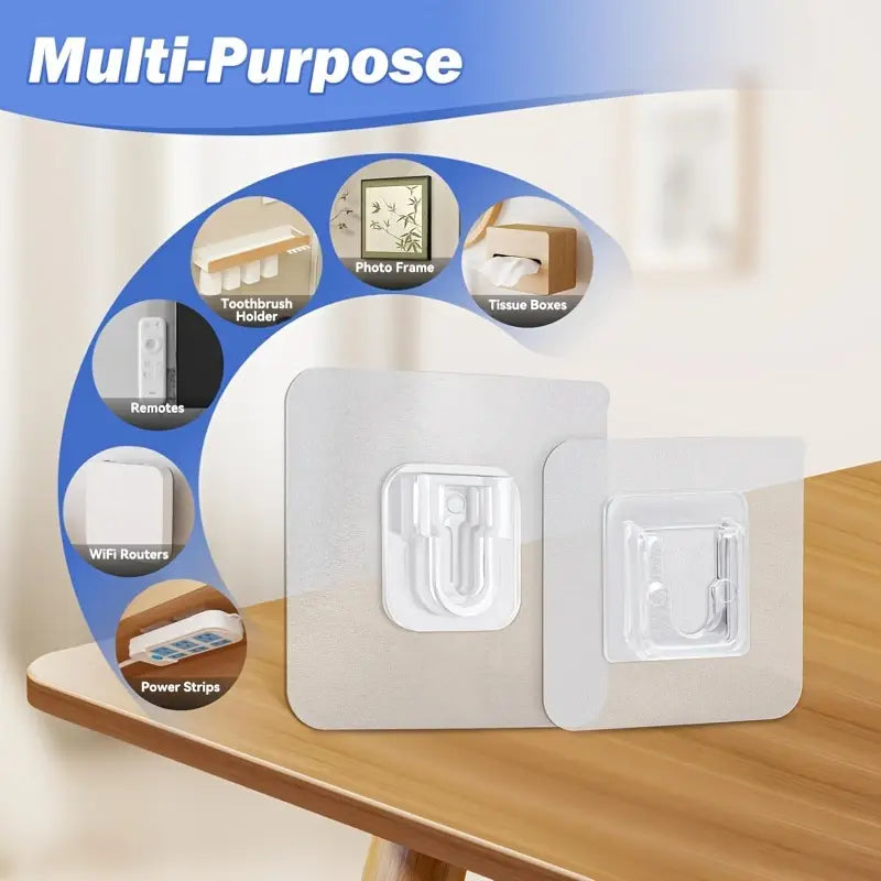 Double-Sided Transparent Adhesive Wall Hooks