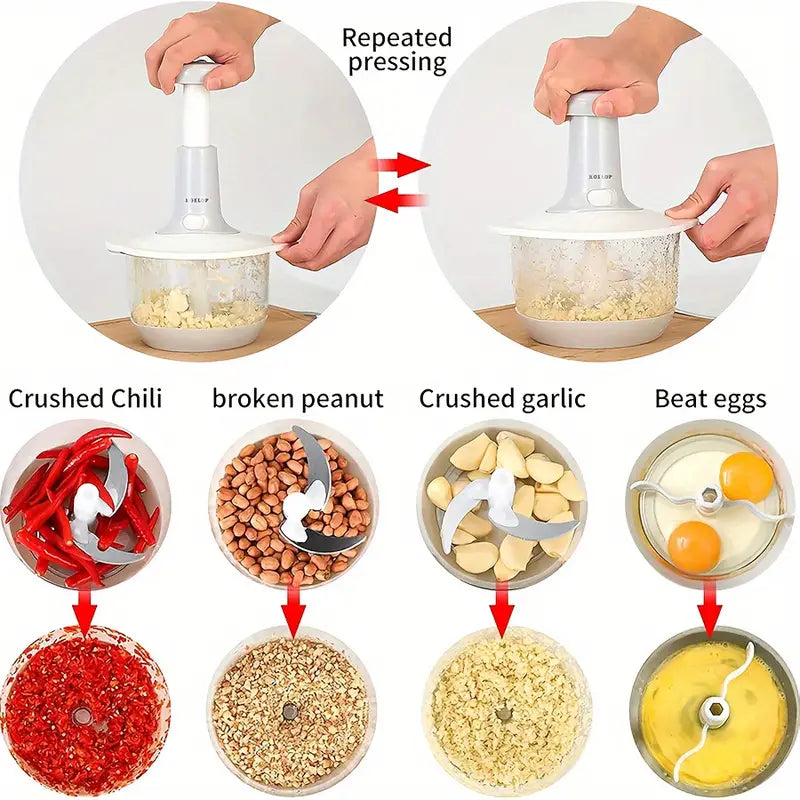 2L Manual Hand-Push Vegetable Chopper & Grater