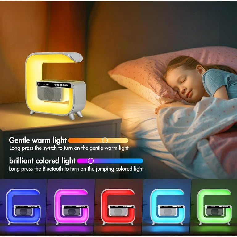 RGB G-Shaped Lamp with Bluetooth Speaker & Wireless Charger
