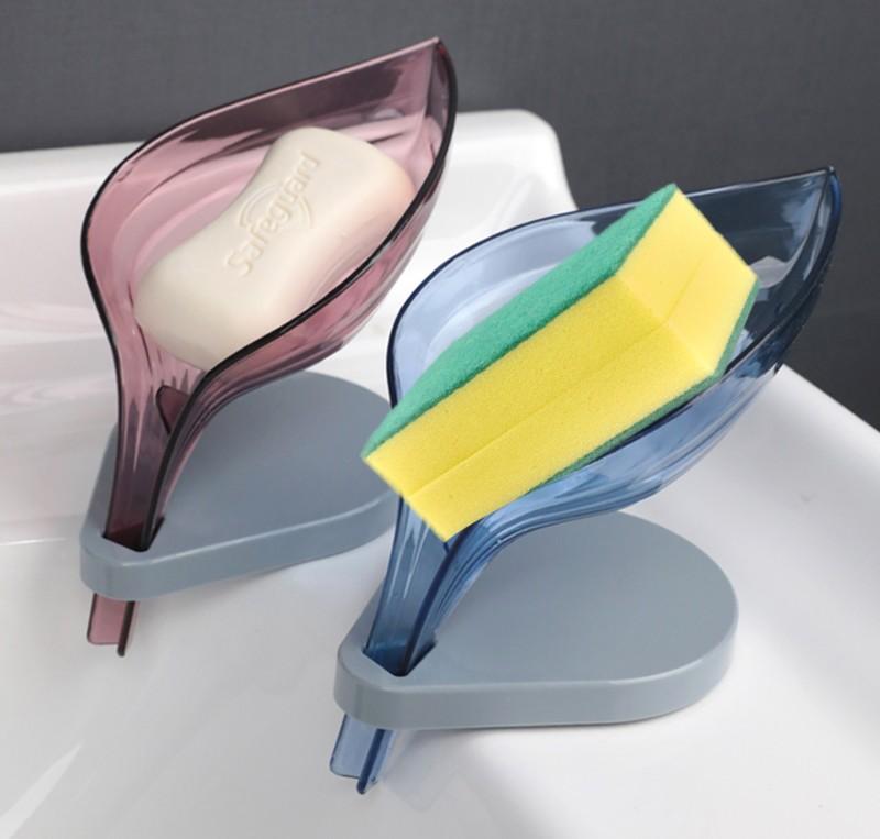 Leaf Shape Self-Draining Soap Holder – Pack of 5
