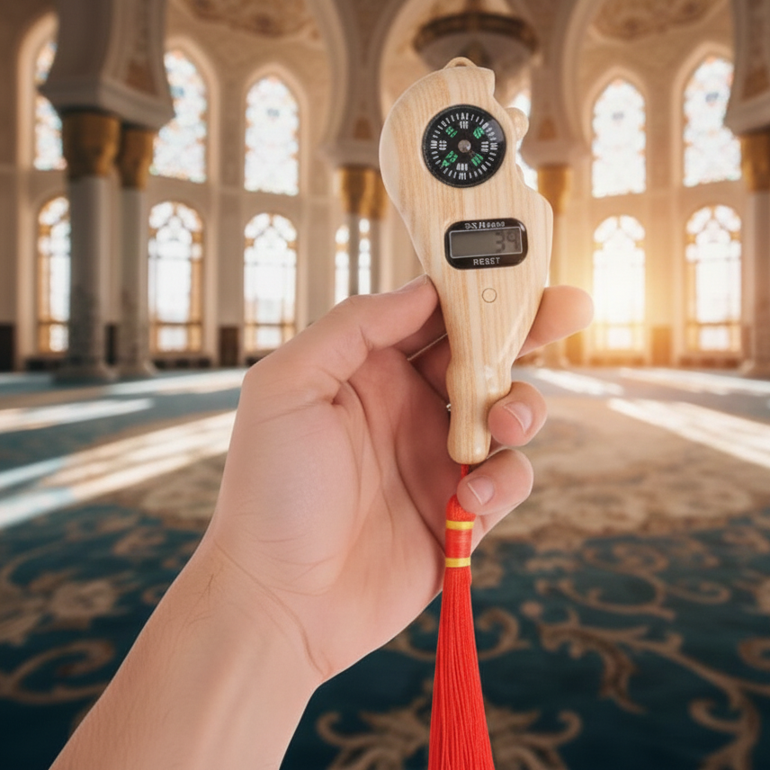 Digital Counter Rotating Prayer Beads Portable Finger Tasbeeh (random color)