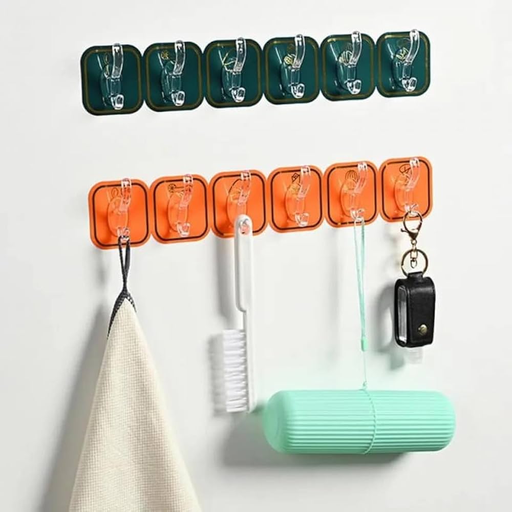 Wall-Mounted 6-Hook Organizer – Pack of 2