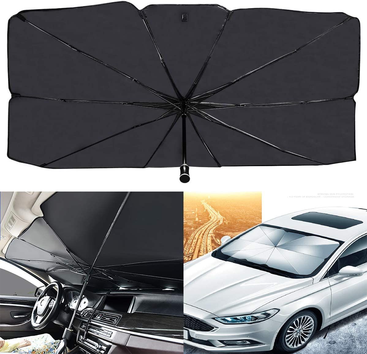Foldable car sun shade