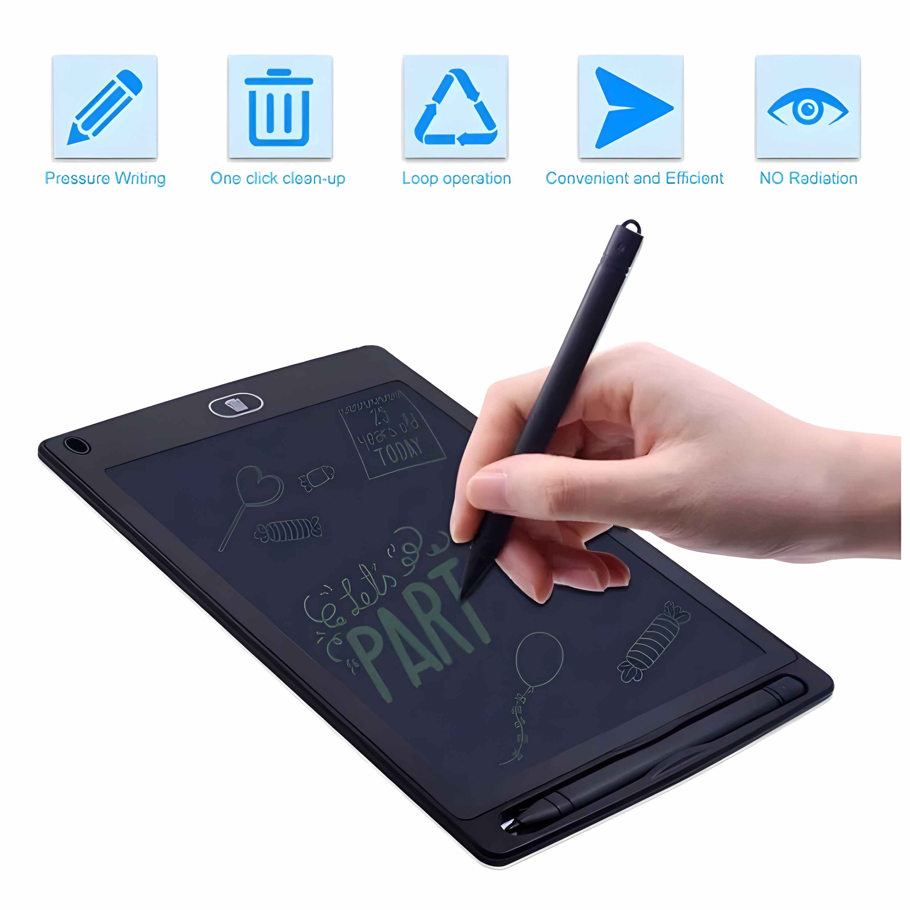 Erasable LCD Writing Tablet For Kids with 8.5 inches Screen and Multicolor Electronic Slate