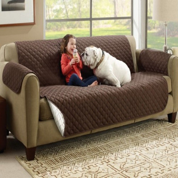 Sofa cover protects from pets