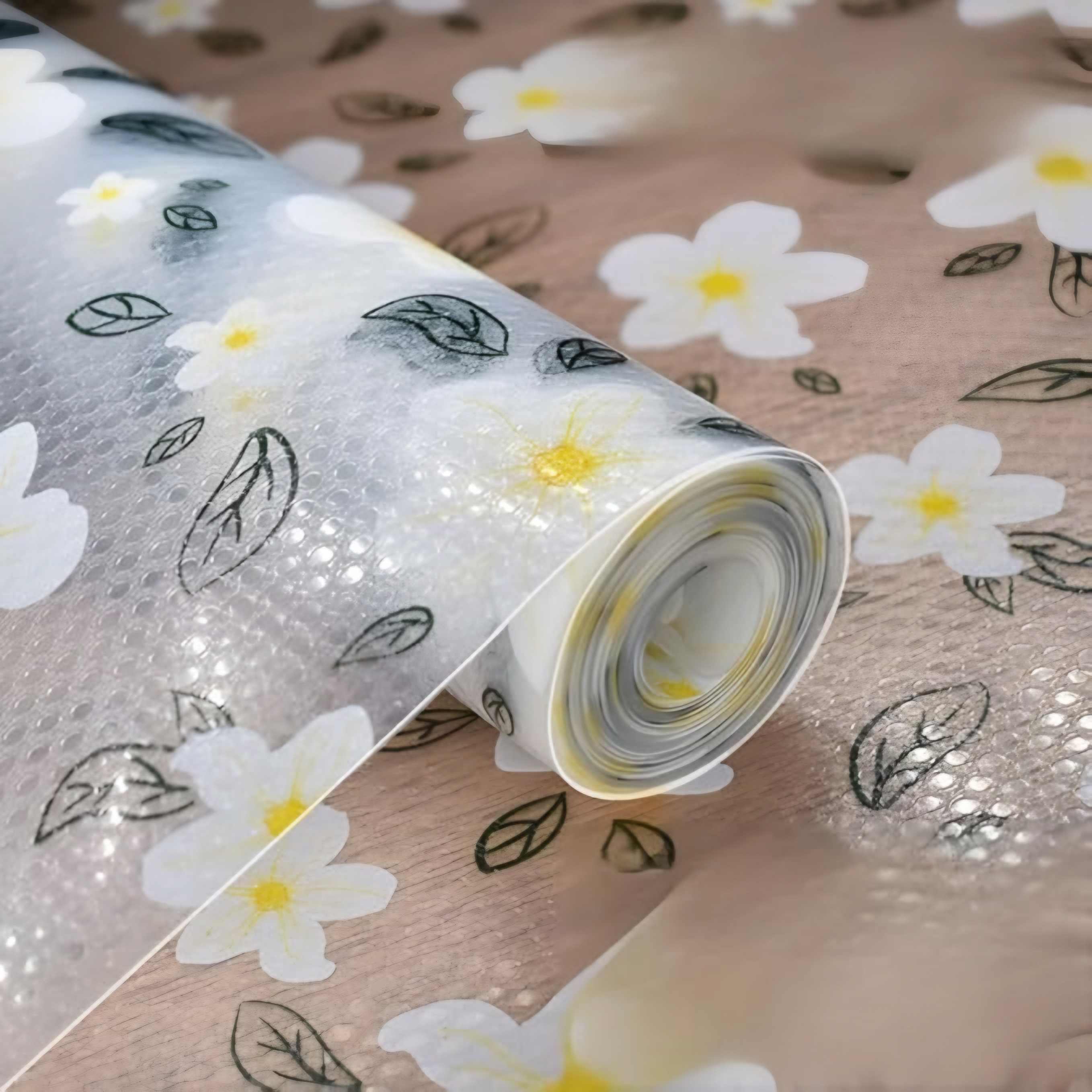 Non-Slip Plastic Shelf Liner Roll, Multipurpose Cabinet Drawer for Kitchen, Fridge, Table (Random Design)