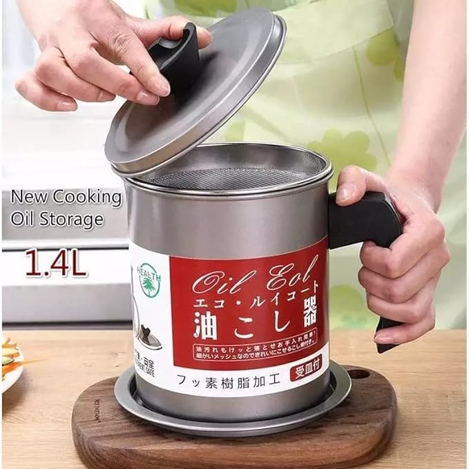 1.4L Oil Filter Pot with Stainless Steel Strainer