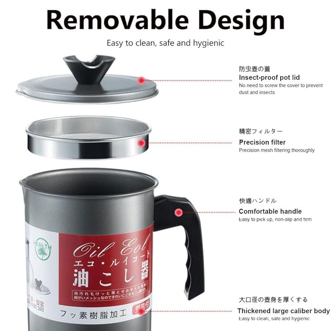 1.4L Oil Filter Pot with Stainless Steel Strainer