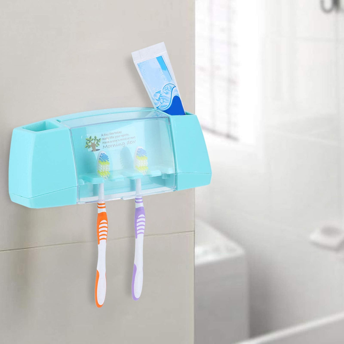 Automatic Toothpaste Dispenser with Toothbrush Holder
