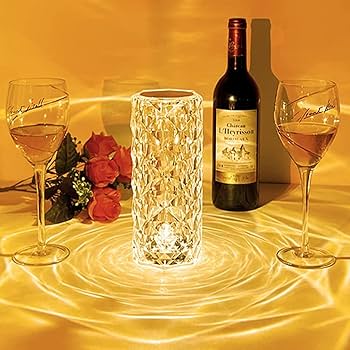16-Color Crystal Rose Touch Lamp with Remote