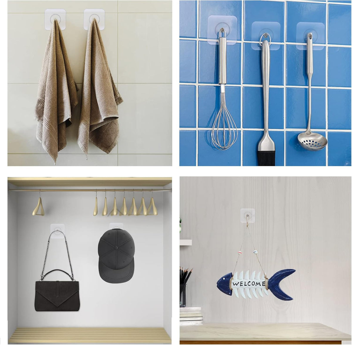 Transparent Self-Adhesive Screw Hooks