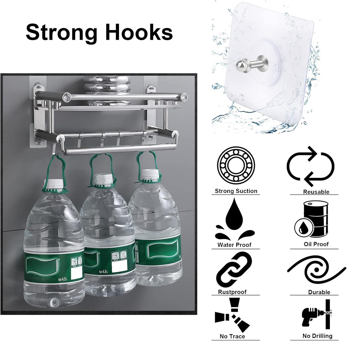 Transparent Self-Adhesive Screw Hooks