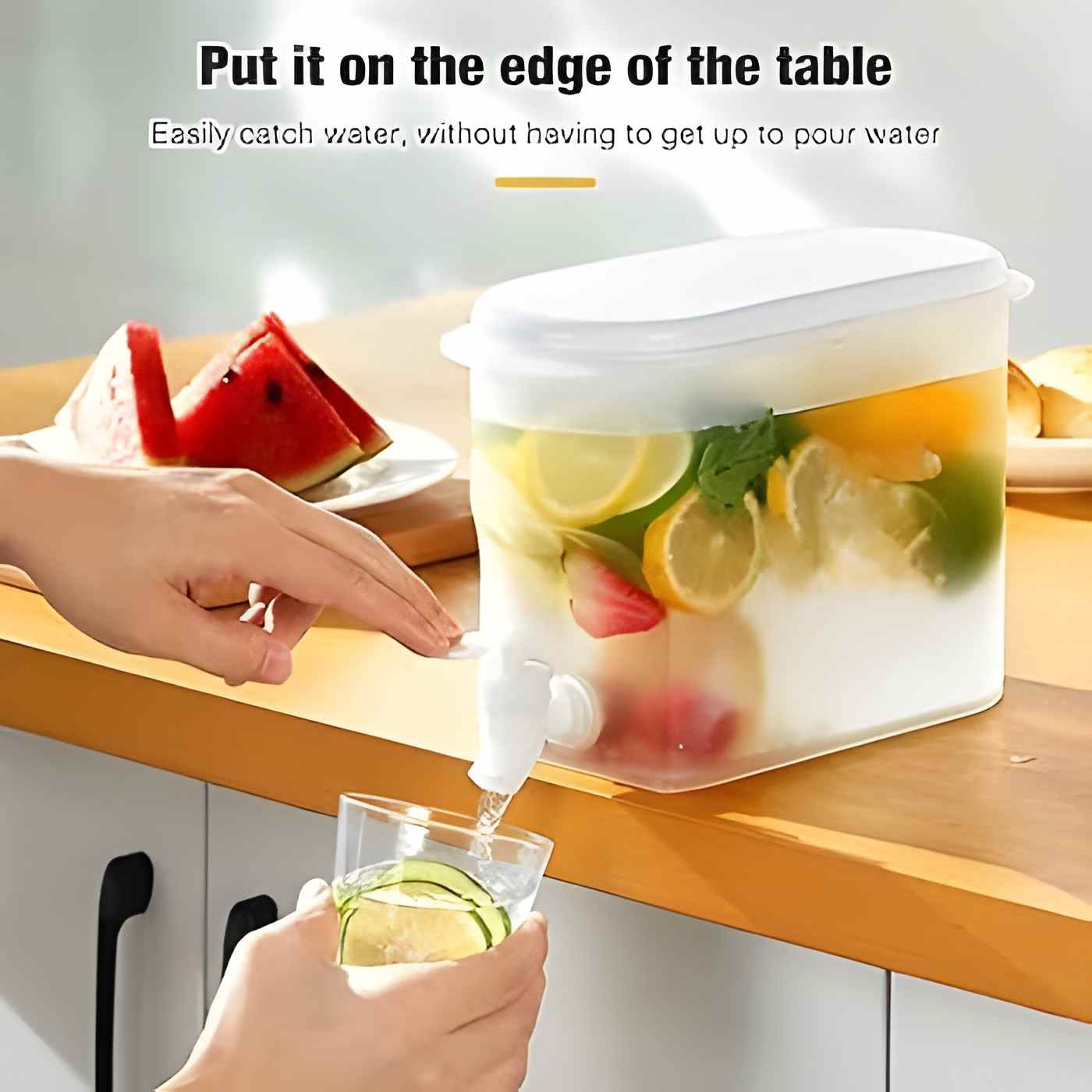 1.5L Large Capacity Low to High Temperature Refrigerator Juice Drink Dispenser with Faucet For Home and Outdoor