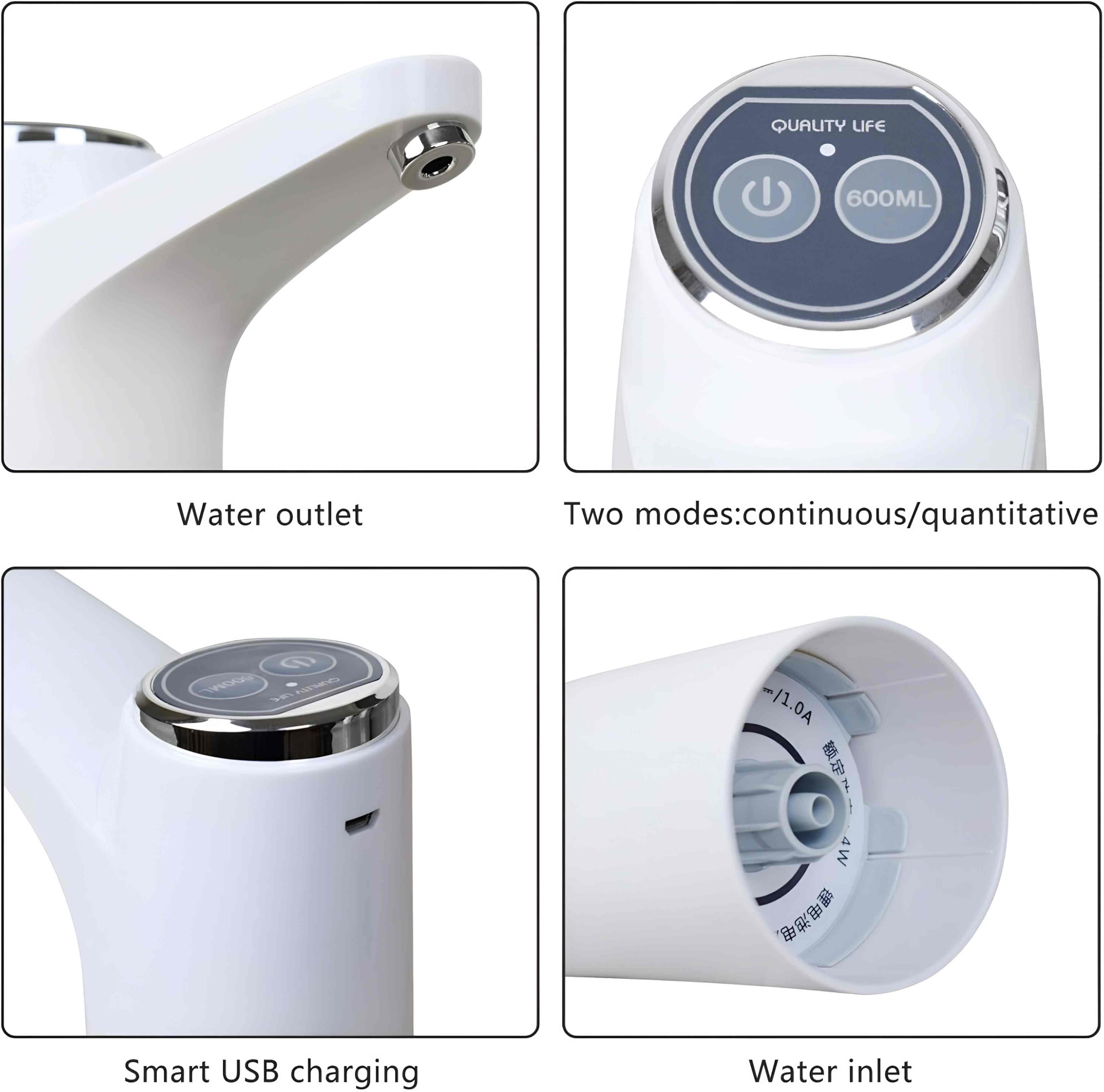 Automatic Portable Rechargeable Water Dispenser with Smart Upgrade Touch Button For Home and Office