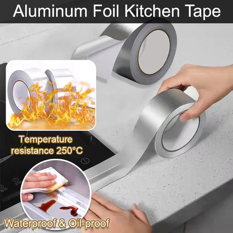 Aluminium Foil Duct Tape, Adhesive Silver Foil Tape Heat-Resistant Waterproof 7 Yard
