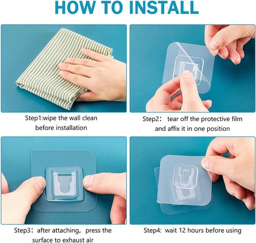 Double-Sided Transparent Adhesive Wall Hooks