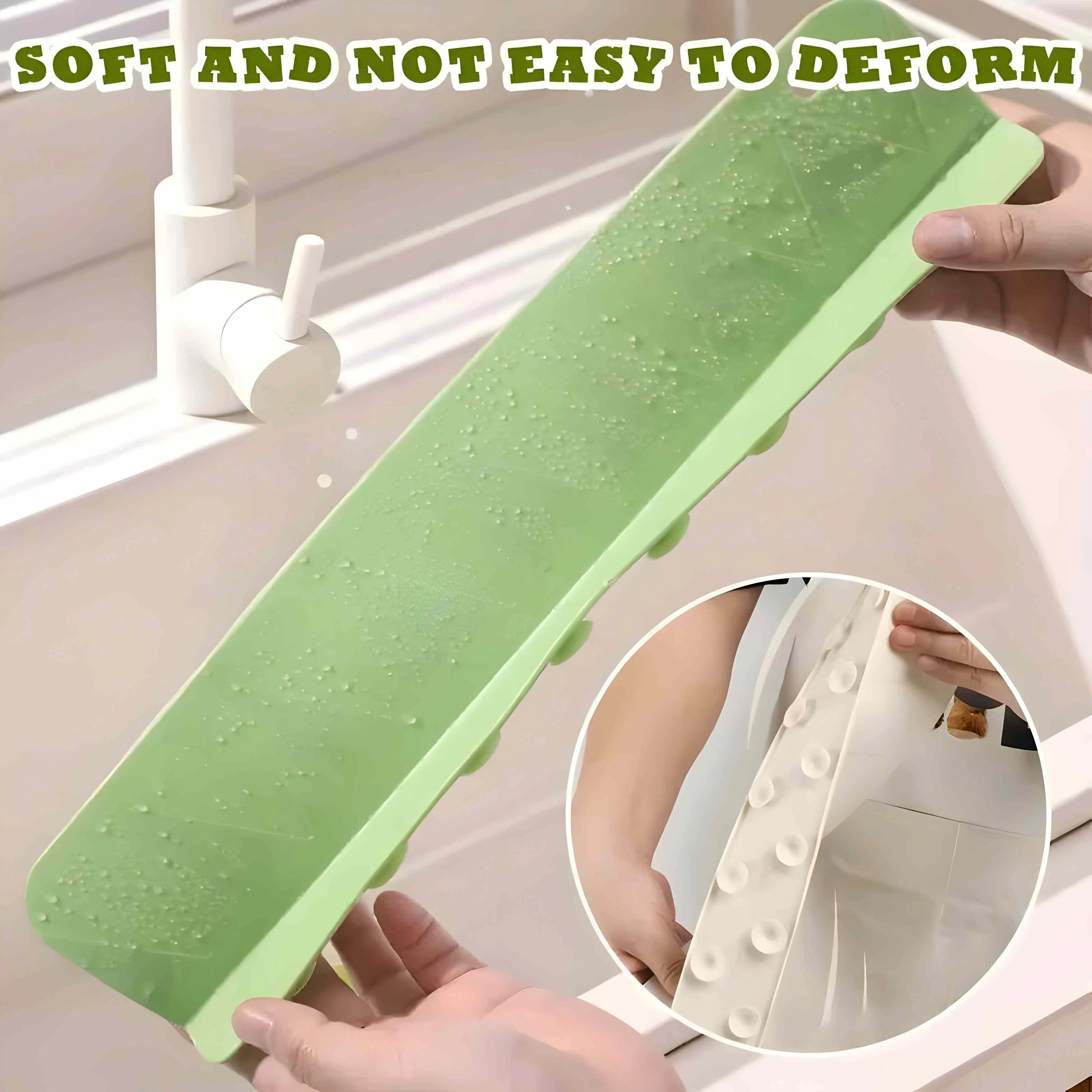 Silicone Sink Splash Guard with Suction Cup – Reusable Waterproof Kitchen Countertop Protector