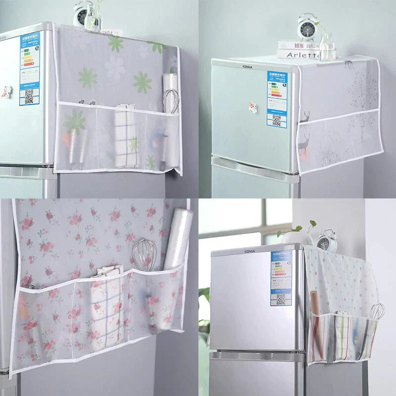 Refrigerator Dust Cover with Storage Pockets – Pack of 2