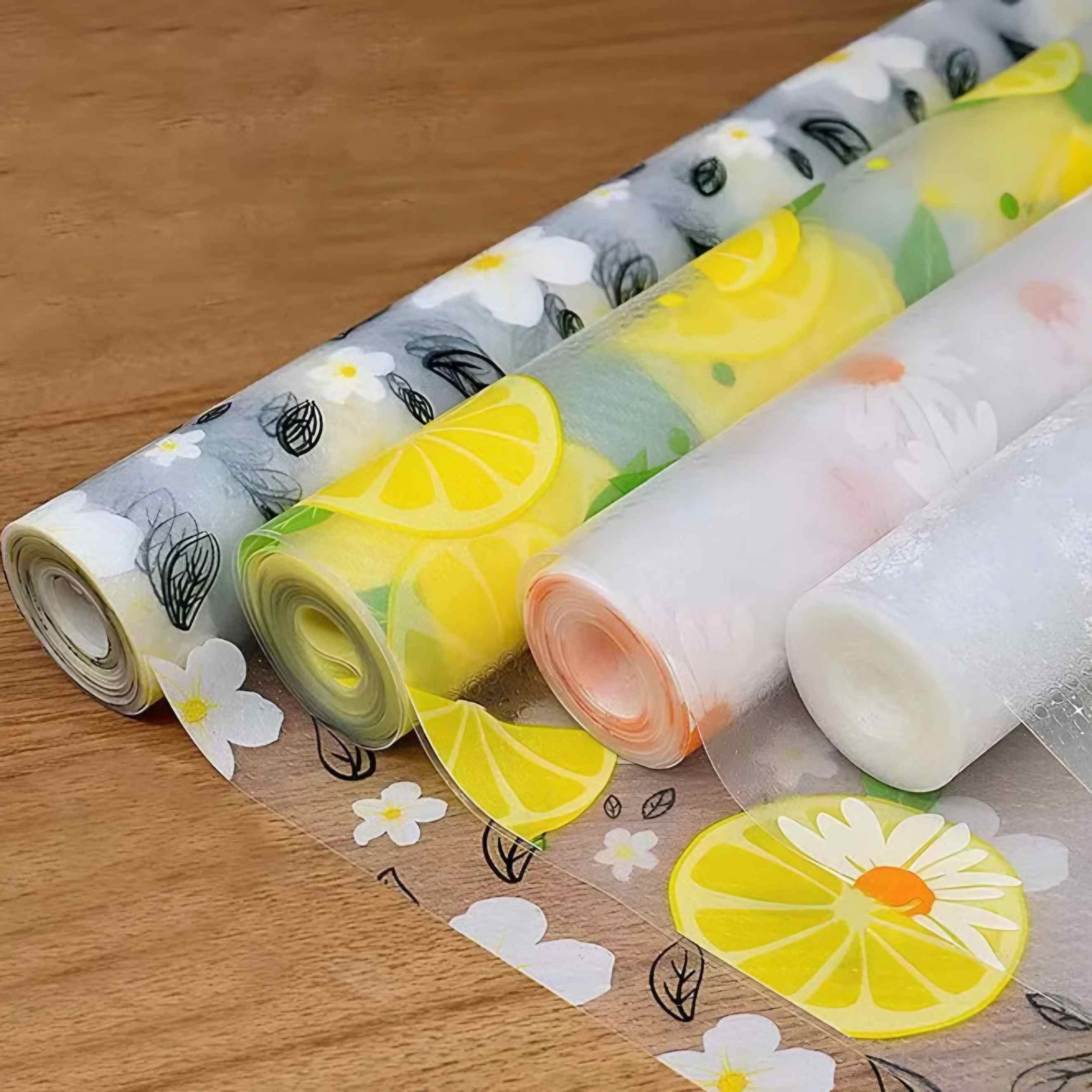Non-Slip Plastic Shelf Liner Roll, Multipurpose Cabinet Drawer for Kitchen, Fridge, Table (Random Design)