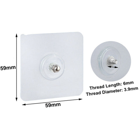 Transparent Self-Adhesive Screw Hooks