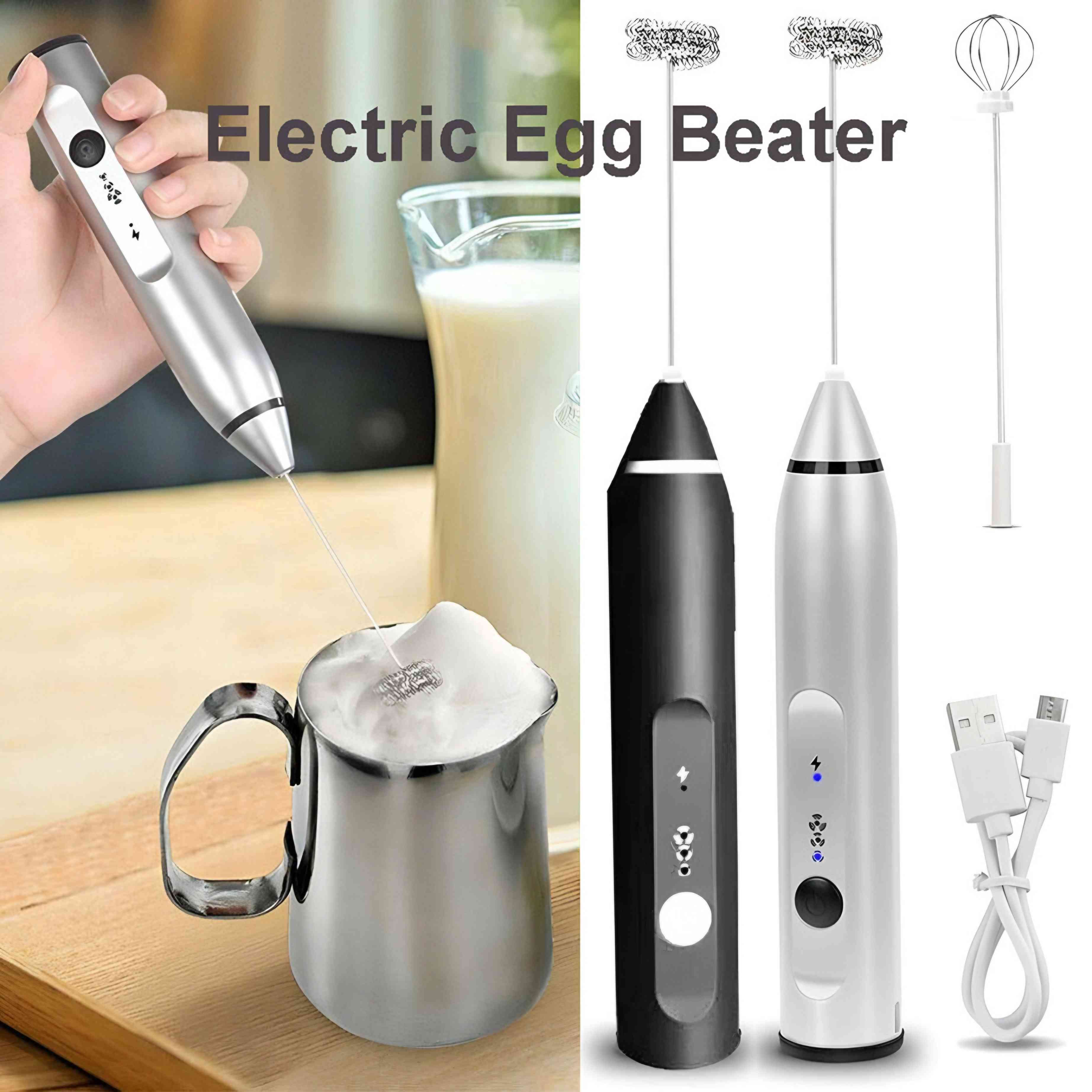2 In 1 Rechargeable Electric Coffee and Egg Beater and Mixer Milk Frother
