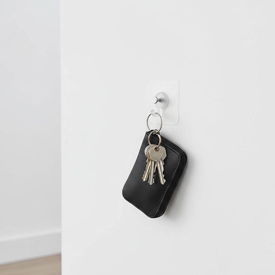 Transparent self-adhesive screw hooks