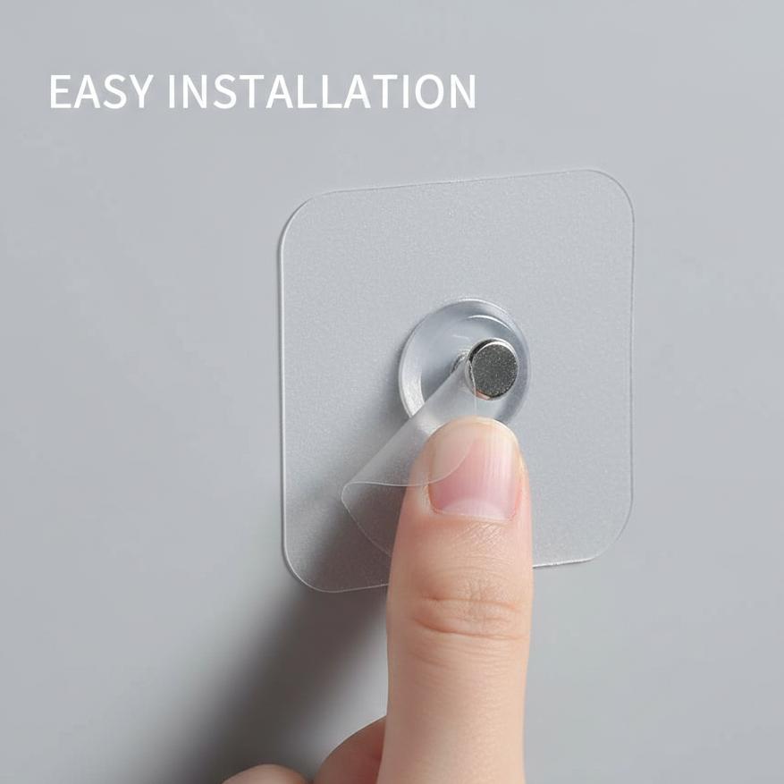 Transparent self-adhesive screw hooks