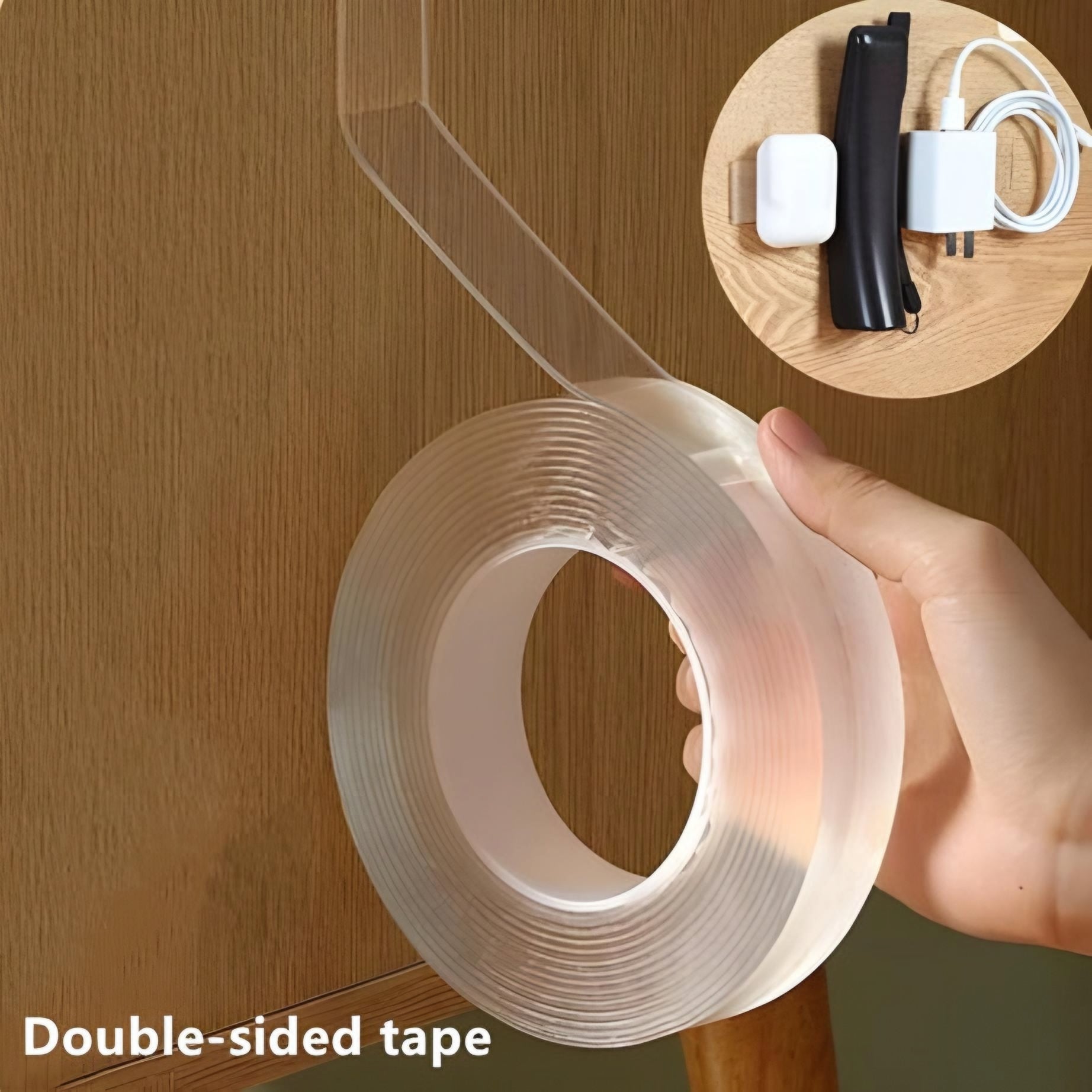 Imported Washable Reusable Nano Double Sided Transparent Tape 4/Meter, 8/Meter