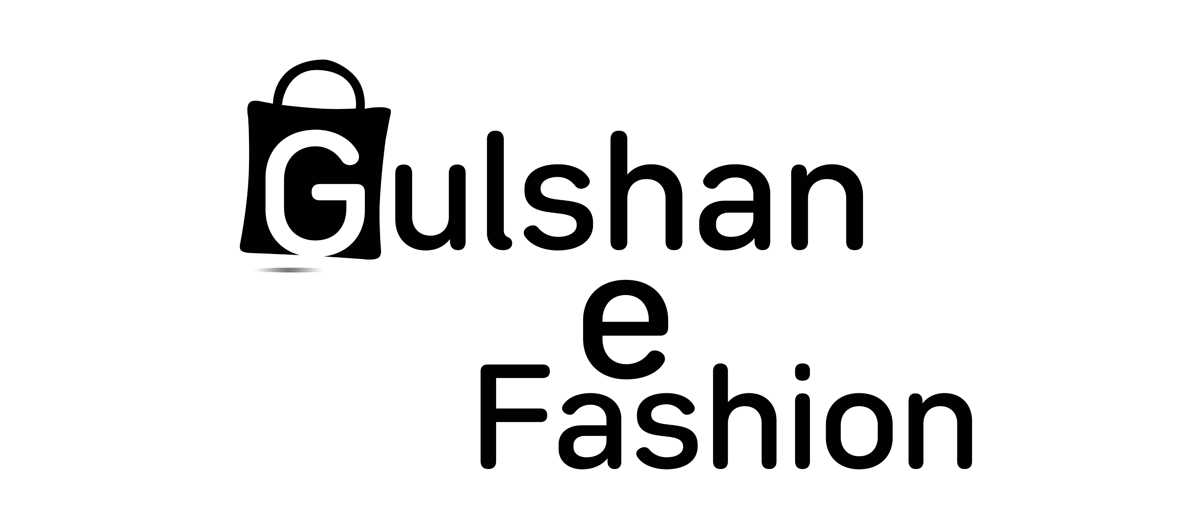 Gulshan e Fashion logo with a shopping bag icon on a white background