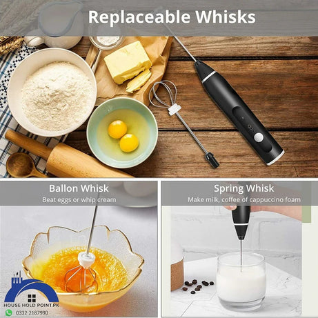 2 In 1 Rechargeable Electric Coffee and Egg Beater and Mixer Milk Frother