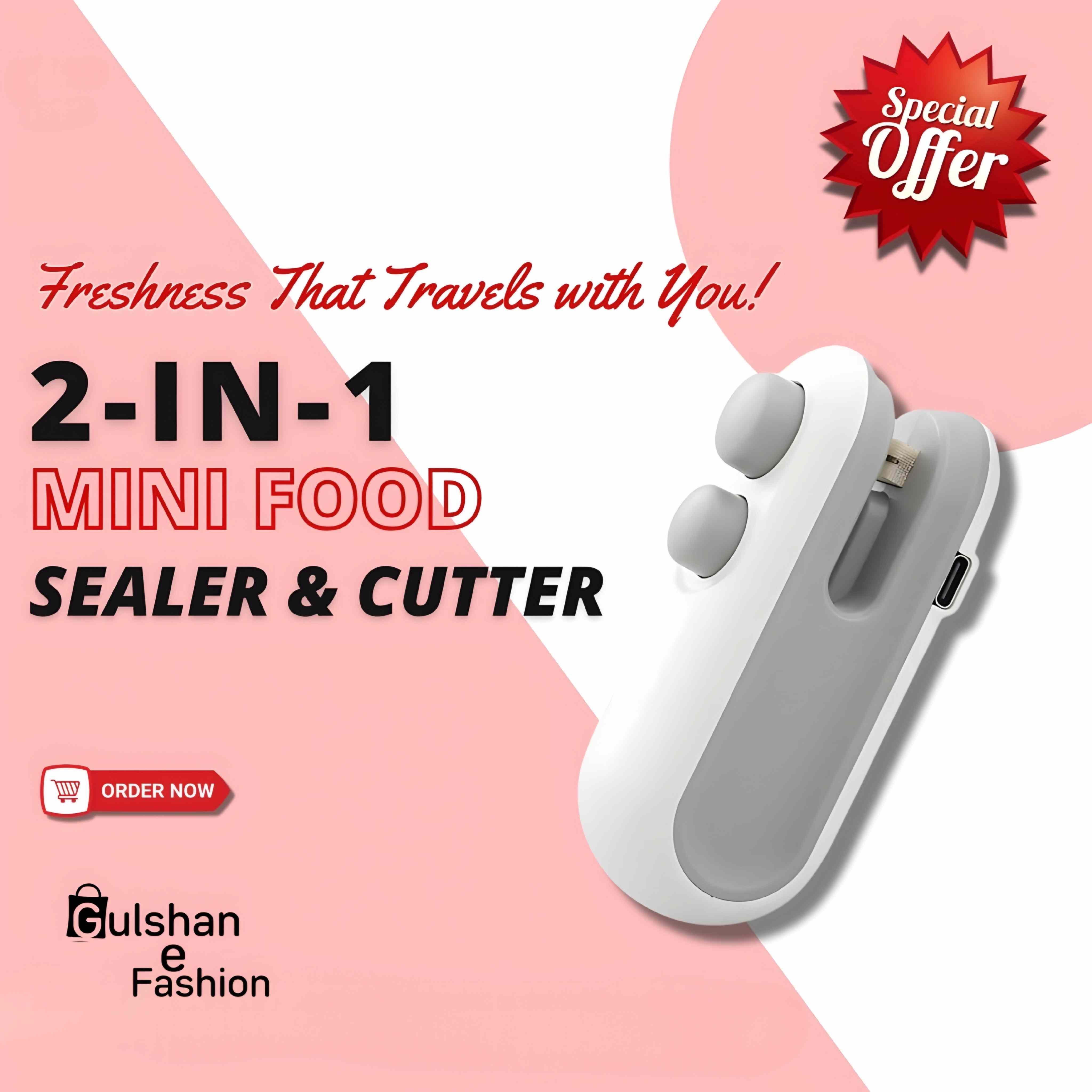 Rechargeable 2 in 1 Portable Mini Food Bag Heat Sealer And Cutter For Home and Outdoor Use