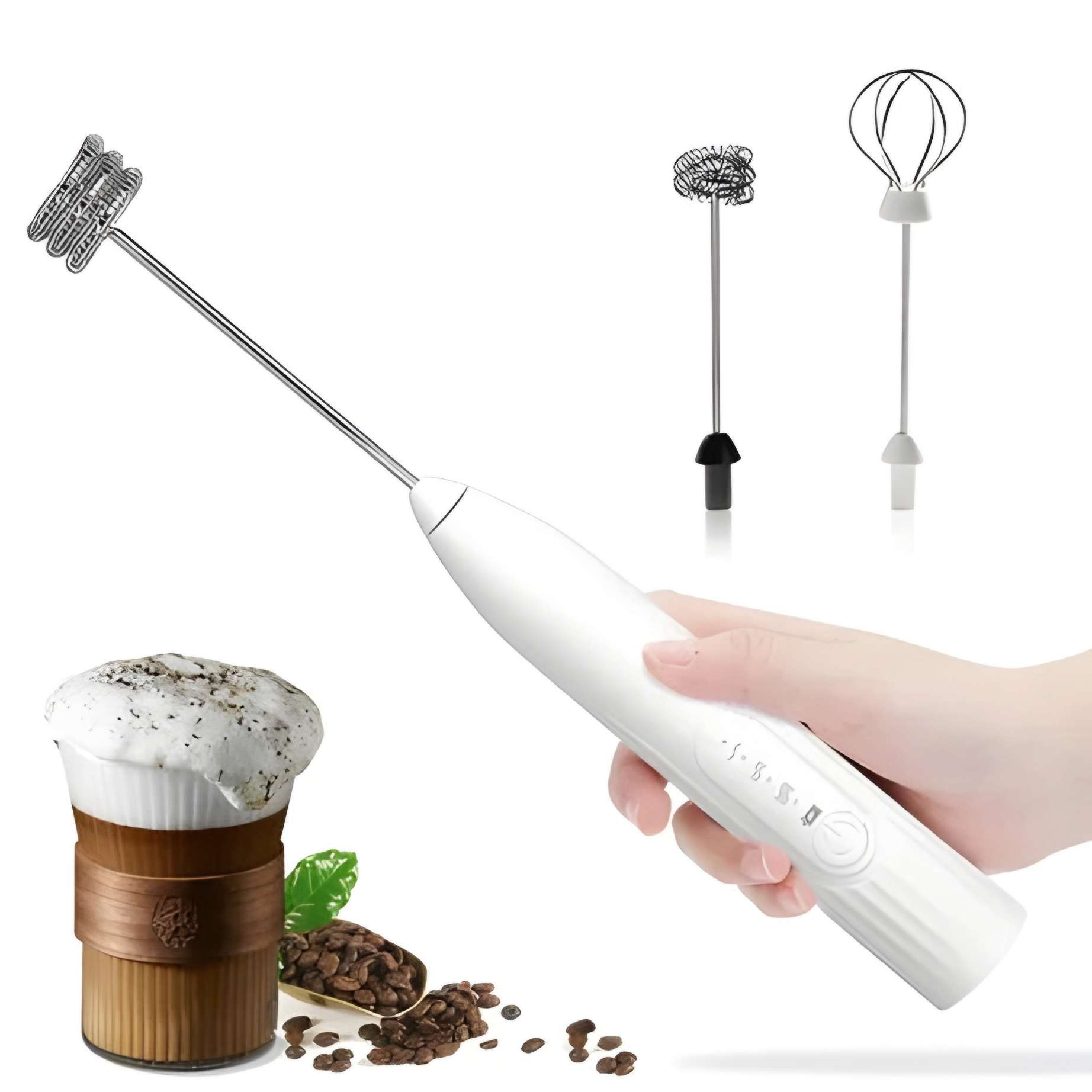 2 In 1 Rechargeable Electric Coffee and Egg Beater and Mixer Milk Frother