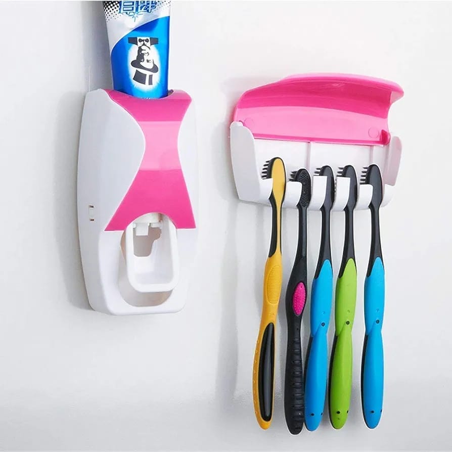 Automatic Toothpaste Dispenser with 5-Toothbrush Holder