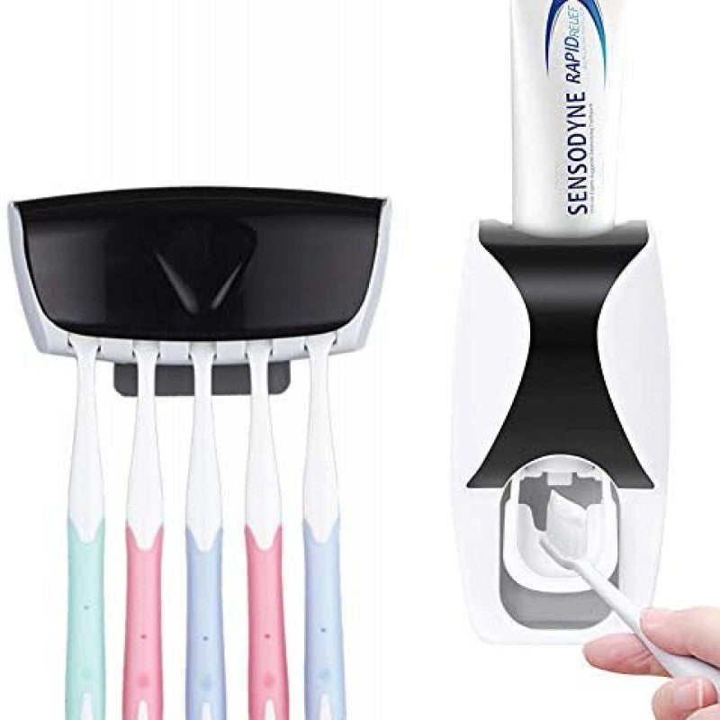 Automatic Toothpaste Dispenser with 5-Toothbrush Holder