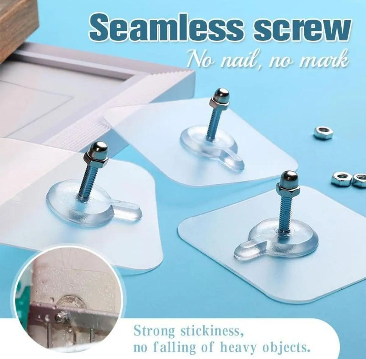 Transparent Self-Adhesive Screw Hooks
