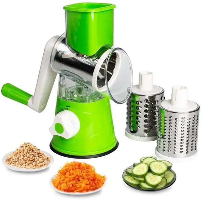 3-in-1 Manual Drum Grater & Vegetable Slicer