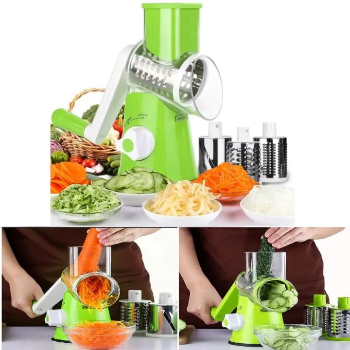 3-in-1 Manual Drum Grater & Vegetable Slicer