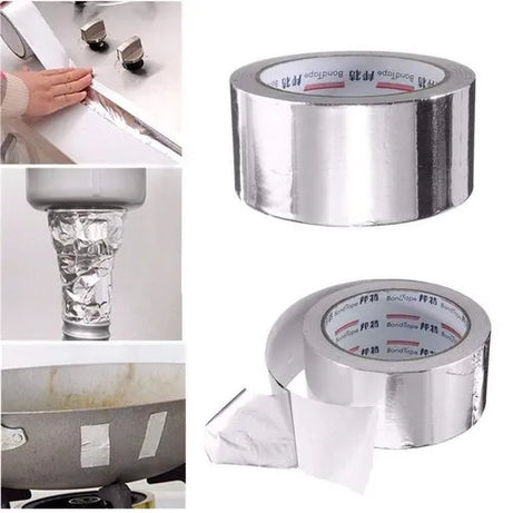 Aluminium Foil Duct Tape, Adhesive Silver Foil Tape Heat-Resistant Waterproof 7 Yard