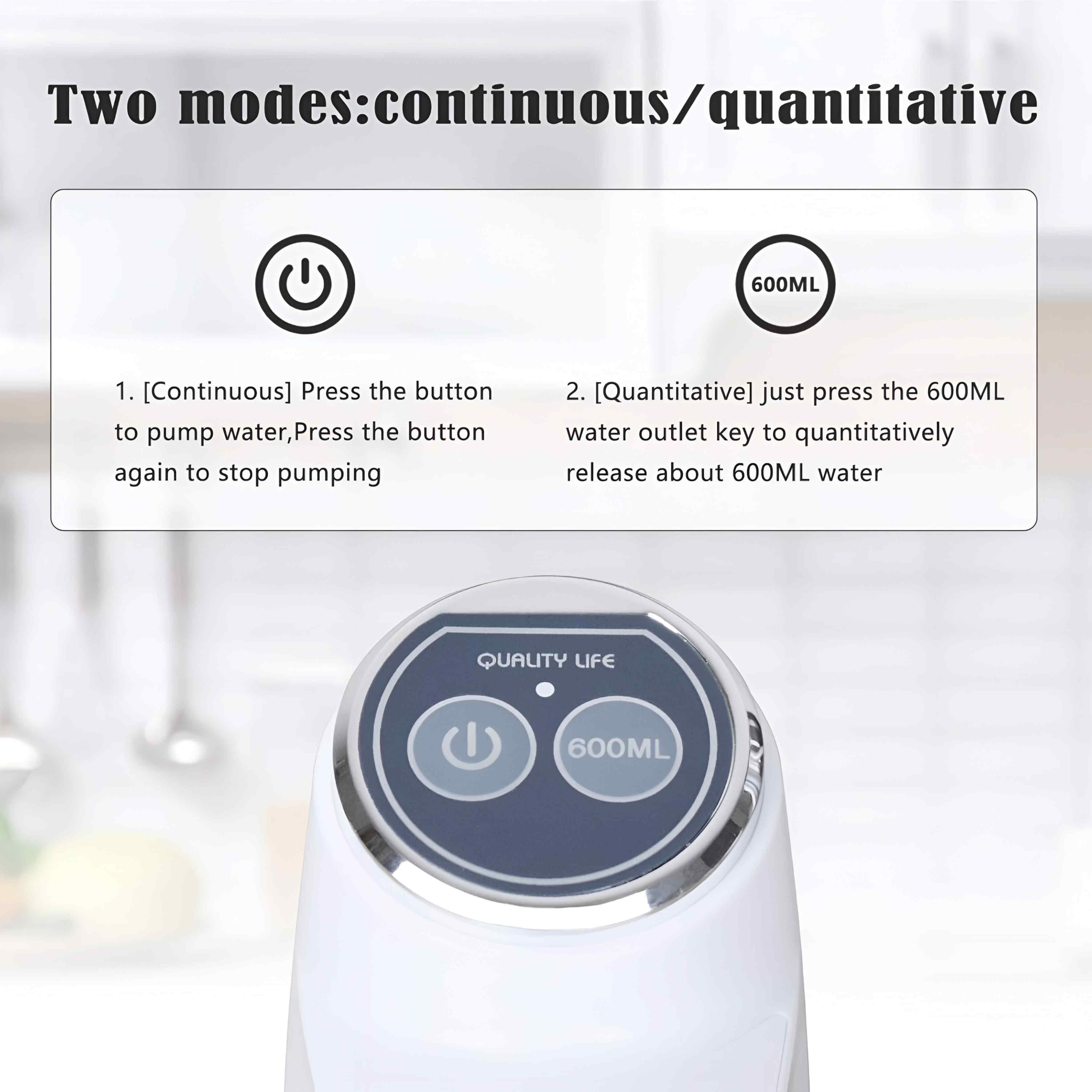 Automatic Portable Rechargeable Water Dispenser with Smart Upgrade Touch Button For Home and Office