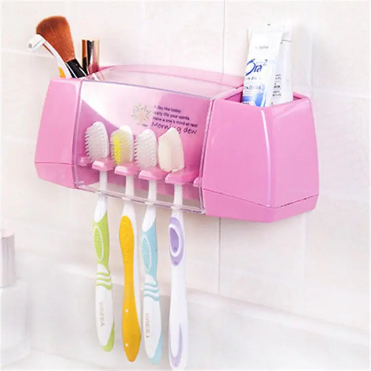 Automatic Toothpaste Dispenser with Toothbrush Holder