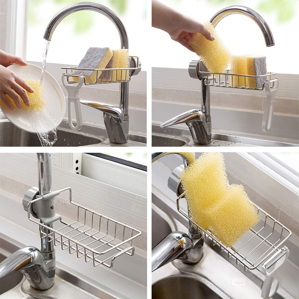 Stainless Steel Sink Faucet Sponge Holder