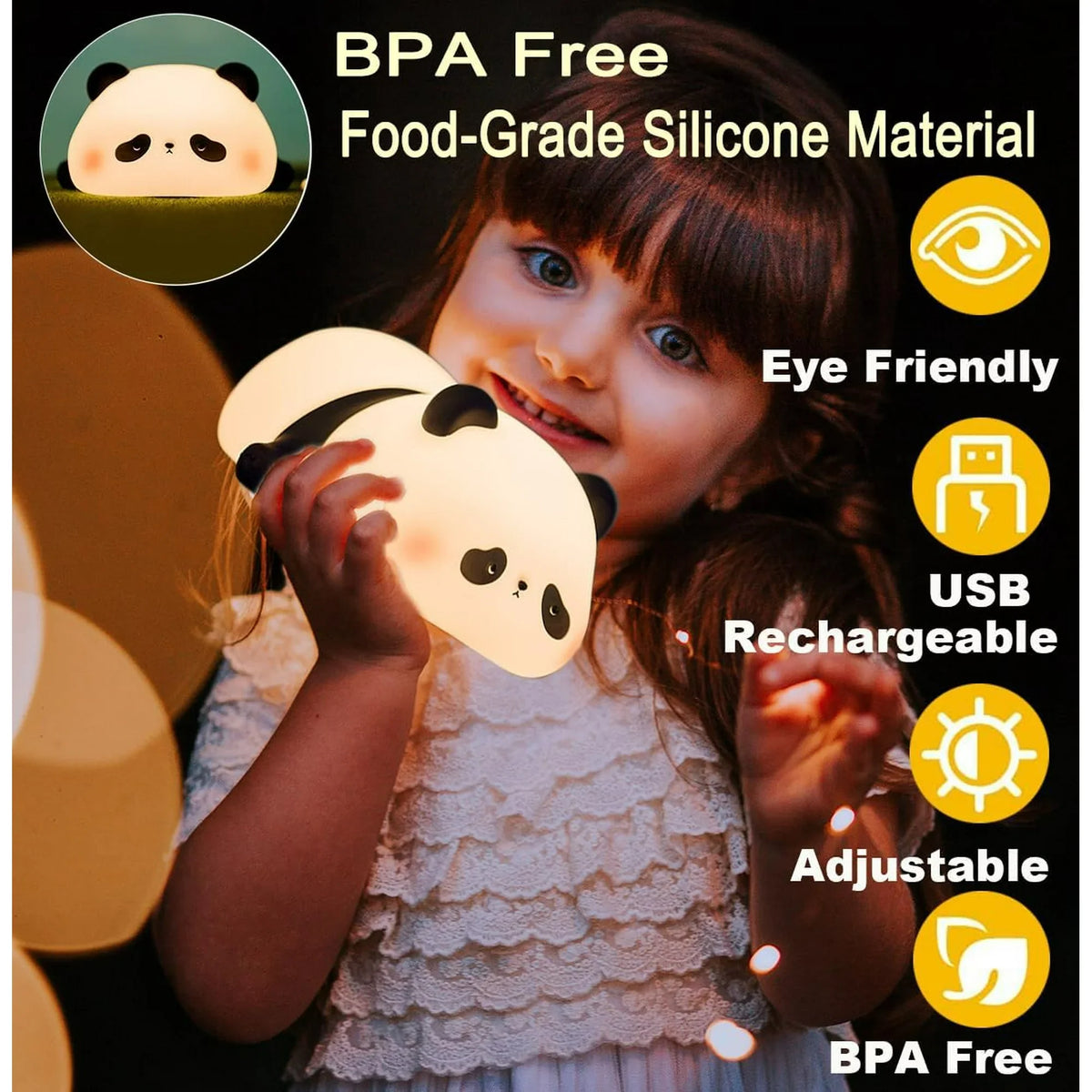 Rechargeable Panda Silicone Night Lamp