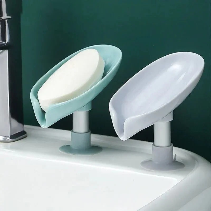 Leaf-shape self-draining soap holder